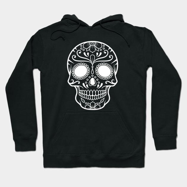 Day of the Dead Skull White Hoodie by Luma Designs